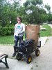 PMD volunteer used the new cart purchased by the DPW to transport debris to the pickup location.
