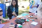 Aadya Syal helped the children make leaf prints