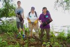 People Making a Difference® volunteers, Will, Ellen, and Jane are happy they’ve completed planting 40 Solomon Seal and Christmas ferns with along with 6 Swamp rose bushes in planting bed #6.