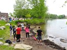 Saint Athanasoious Church's GOYA Group collected natural debris at the Linwood Beach shoreline that remained after the FSPP April Work Day.  With Betty Athanasoulas' guidance, the water's edge was clean and more inviting.