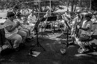 The Lokensgard Blechbaser Ensemble Brass Band enthusiastically entertained Fun Day attendees busily engaged in activities all around them