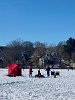 Ice fishing on Spy Pond