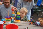 Oliver strengthened his motor skills as he stacked blocks at the toddlers’ table.