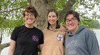 Alicia Brennan (r), an environmental science student at Westfield State, has come from Wakefield with her friends, (l-r) Anna McCormack and Kaitlyn Sample several times over the past two years to help in SPP.