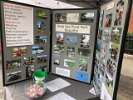 FSPP display board at Town Day telling FSPP’s undertakings was protected from the rain under the canopy.