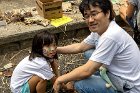 Miyabi Saito and her father were eager to begin making a bark boat together.