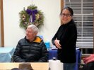 (l-r) Marshall McCloskey, former Treasurer, Recording Secretary, and Beautification Committee/Stewardship Team member and Susan Saw, current Treasurer, enjoyed themselves at the FSPP Annual Meeting, January 12, 2025.