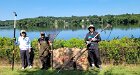 People Making a Difference® always brings specific tools for trimming the bushes off Linwood Circle from the water and in SPP.