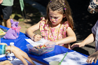 While her bunny prize waited by Lucia’s side, she colored in other animals that frequent Spy Pond Park.