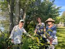 Work Day volunteers Susan and Linda removed invasives among the goldenrod and trimmed the shrubs with guidance from Adrienne Landry of the Stewardship Team.